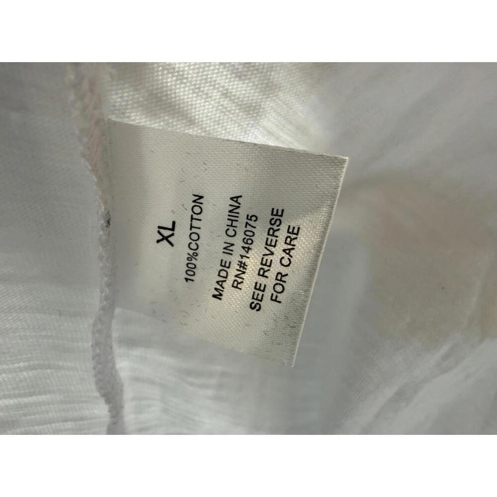 Six Fifty White Blue Dip Dye V-Neck T-Shirt 100% Cotton Short Sleeve Size XL - Picture 5 of 5